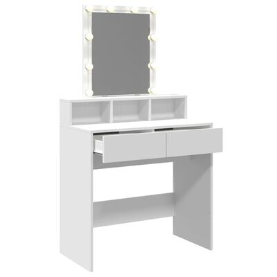 vidaXL Dressing Table with LED White 80x41x144.5 cm