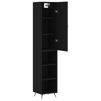 vidaXL Highboard Black 34.5x34x180 cm Engineered Wood