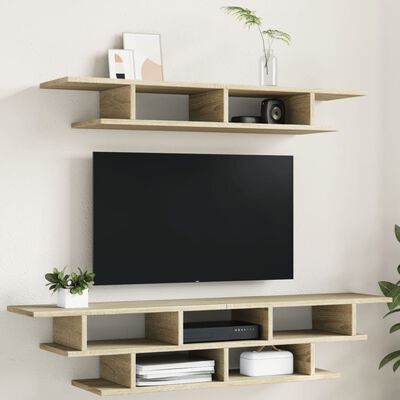 vidaXL TV Wall Units Sonoma Oak Engineered Wood