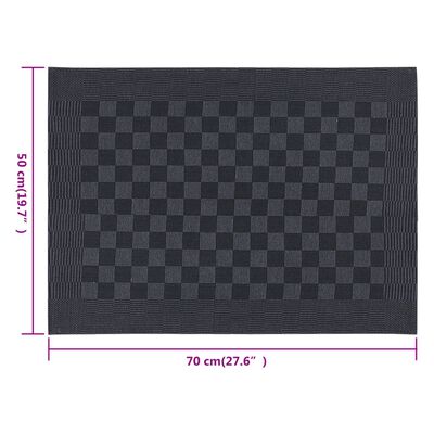 vidaXL Kitchen Towels 20 pcs Black and Grey 50x70 cm Cotton