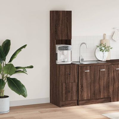 vidaXL Kitchen Cabinet Brown Oak 35x50x180 cm Engineered Wood