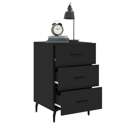 vidaXL Bedside Cabinet Black 40x40x66 cm Engineered Wood