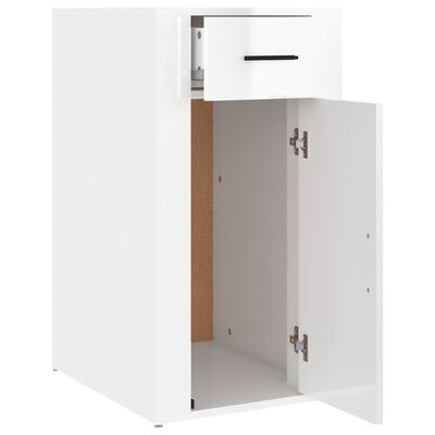 vidaXL Desk Cabinet High Gloss White 40x49x75 cm Engineered Wood