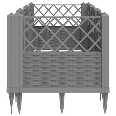 vidaXL Garden Planter with Pegs Light Grey 123.5x43.5x43.5 cm PP