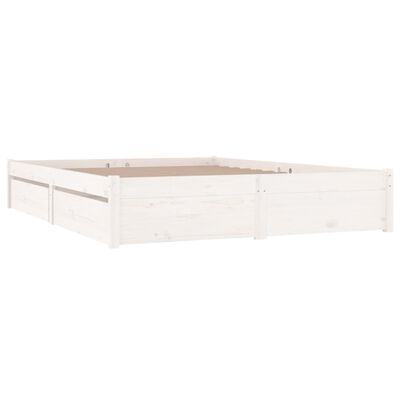 vidaXL Bed Frame without Mattress with Drawers White 140x190 cm (814930+814995)