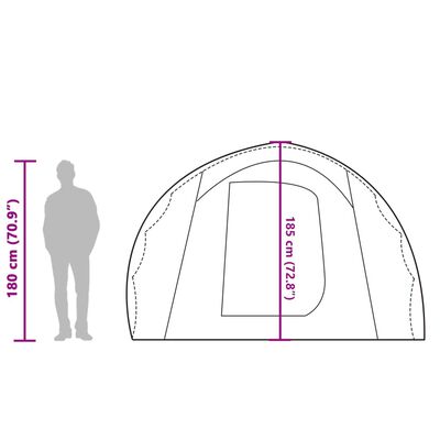 vidaXL Camping Tent Tunnel 4-Person Green Waterproof