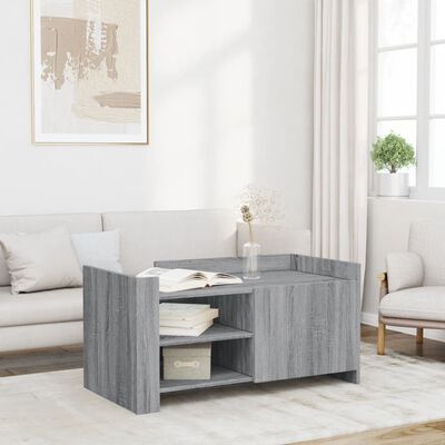 vidaXL Coffee Table Grey Sonoma 100x50x50 cm Engineered Wood