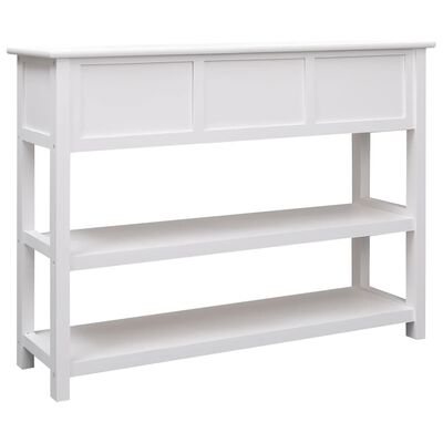 vidaXL Sideboard White 108x30x76 cm Solid Wood Paulownia