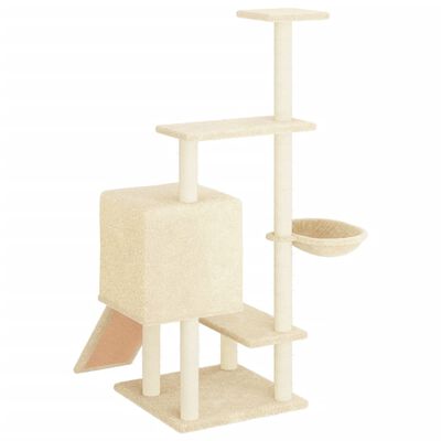 vidaXL Cat Tree with Sisal Scratching Posts Cream 130.5 cm