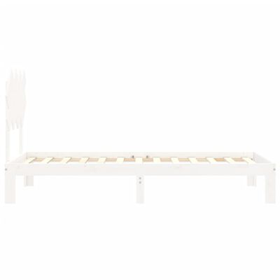 vidaXL Bed Frame without Mattress White Single Solid Wood Pine