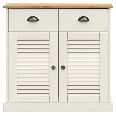 vidaXL Sideboard with Drawers VIGO 78x40x75 cm White Solid Wood Pine