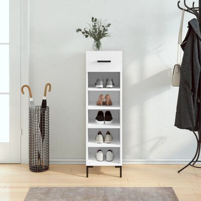 vidaXL Shoe Cabinet White 30x35x105 cm Engineered Wood