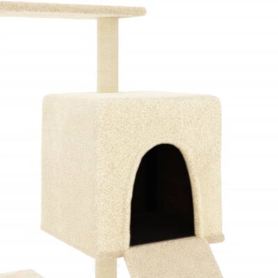 vidaXL Cat Tree with Sisal Scratching Posts Cream 130.5 cm