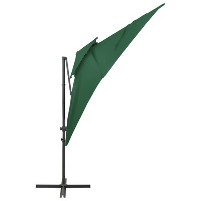 vidaXL Cantilever Garden Parasol with Double Top Green 250x250 cm