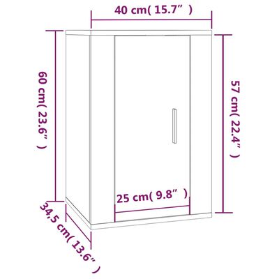 vidaXL Wall Mounted TV Cabinets 2 pcs Brown Oak 40x34.5x60 cm