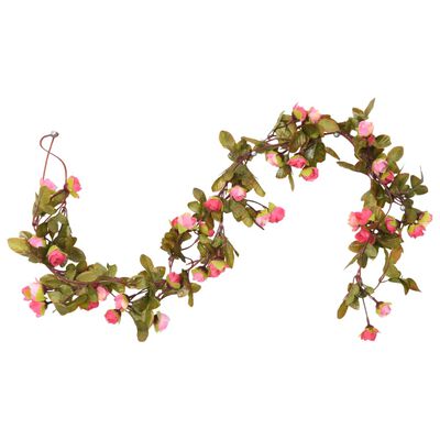 vidaXL Christmas Flower Garlands 6 pcs Rose 215 cm