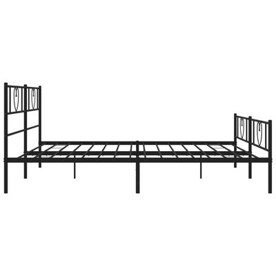 vidaXL Metal Bed Frame without Mattress with Footboard Black 200x200 cm