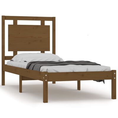 vidaXL Bed Frame without Mattress Honey Brown 100x200 cm Solid Wood