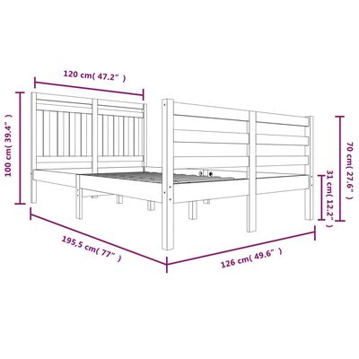 vidaXL Bed Frame without Mattress Small Double Solid Wood