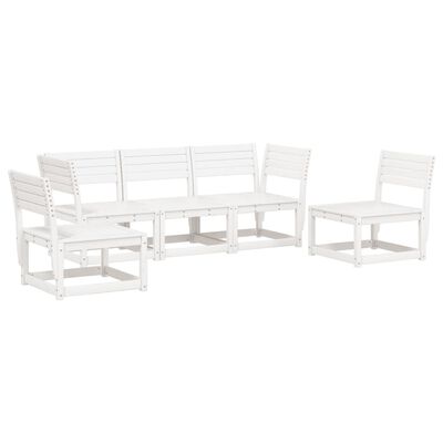 vidaXL 5 Piece Garden Sofa Set White Solid Wood Pine