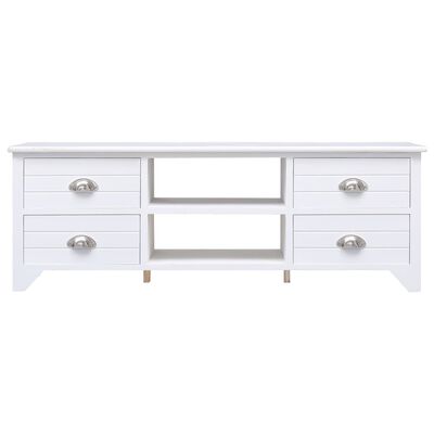 vidaXL TV Cabinet White 108x30x40 cm Solid Paulownia Wood