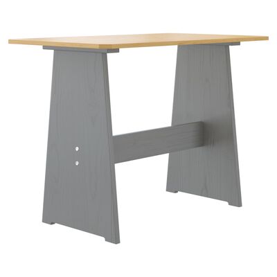 vidaXL Dining Table with Bench REINE Honey Brown&Grey Solid Wood Pine