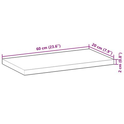 vidaXL Floating Shelf 60x20x2 cm Oil Finished Solid Wood Acacia