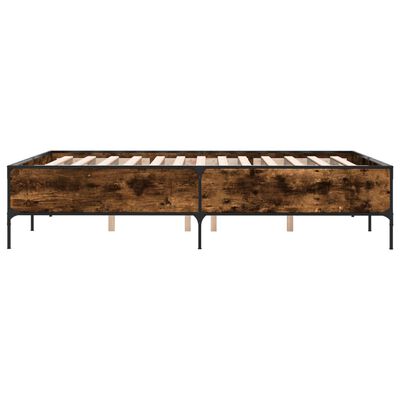 vidaXL Bed Frame without Mattress Smoked Oak 140x190 cm