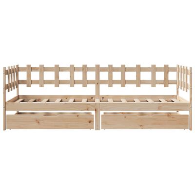 vidaXL Daybed with Drawers without Mattress 80x200 cm Solid Wood