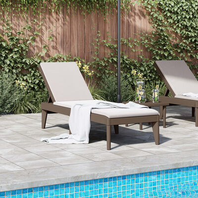 vidaXL Sun Lounger Brown 186x60x29 cm PP