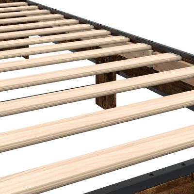 vidaXL Bed Frame without Mattress Smoked Oak 90x190 cm Single