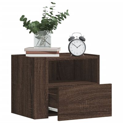 vidaXL Wall-mounted Bedside Cabinets 2 pcs Brown Oak 45x30x35 cm