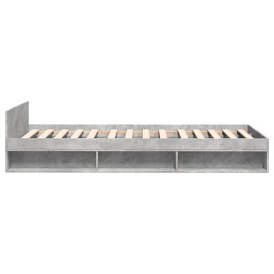 vidaXL Bed Frame with Drawer without Mattress Concrete Grey 75x190 cm Small Single