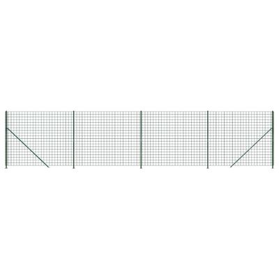 vidaXL Wire Mesh Fence with Flange Green 2x10 m