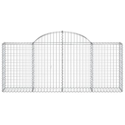 vidaXL Arched Gabion Baskets 3 pcs 200x30x80/100 cm Galvanised Iron