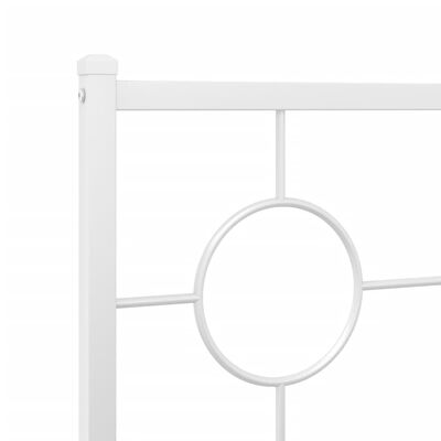 vidaXL Metal Bed Frame without Mattress with Footboard White 100x200 cm