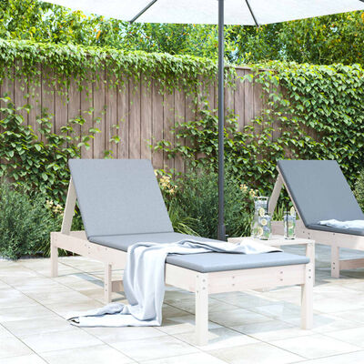 vidaXL Sun Lounger White 199.5x60x74 cm Solid Wood Pine