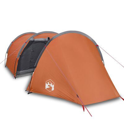 vidaXL Camping Tent Tunnel 4-Person Orange Waterproof