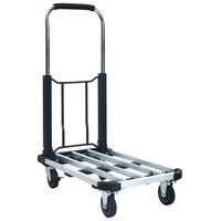 vidaXL Foldable Transport Trolley 150 kg Aluminium Sliver