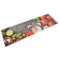 vidaXL Kitchen Rug Washable Vegetables 45x150 cm Velvet