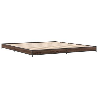 vidaXL Bed Frame without Mattress Brown Oak 200x200 cm