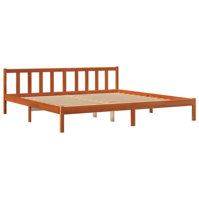 vidaXL Bed Frame without Mattress Wax Brown 180x200 cm Super King Solid Wood Pine