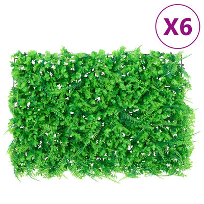  vidaXL Artificial Fern Leaf Fence 6 pcs Green 40x60 cm