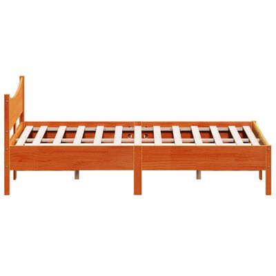 vidaXL Bed Frame without Mattress Wax Brown 135x190 cm Double Solid Wood Pine