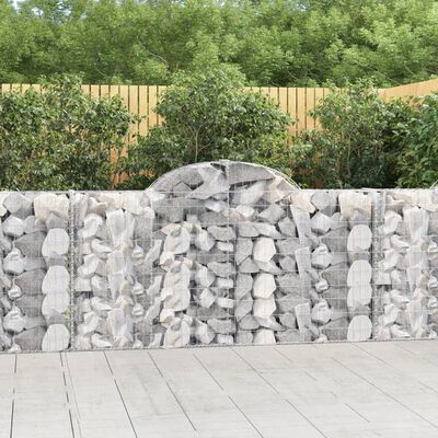 vidaXL Arched Gabion Baskets 11 pcs 200x30x100/120 cm Galvanised Iron