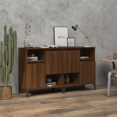 vidaXL Sideboards 2 pcs Brown Oak 60x35x70 cm Engineered Wood