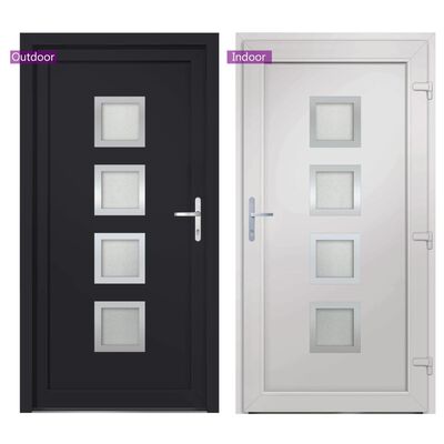 vidaXL Front Door Anthracite 108x200 cm PVC