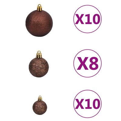 vidaXL Artificial Christmas Tree 300 LEDs&Ball Set&Flocked Snow 240 cm