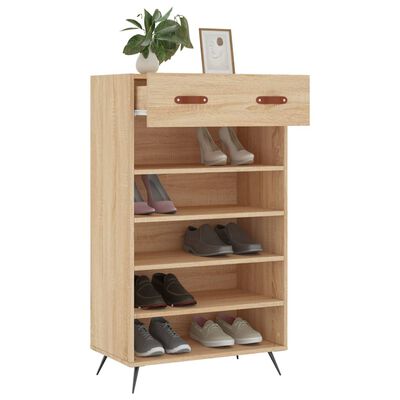 vidaXL Shoe Cabinet Sonoma Oak 60x35x105 cm Engineered Wood