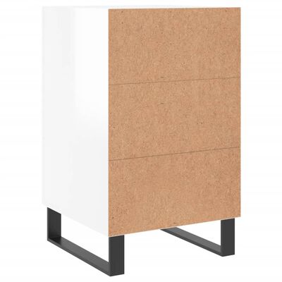 vidaXL Bedside Cabinet High Gloss White 40x40x66 cm Engineered Wood